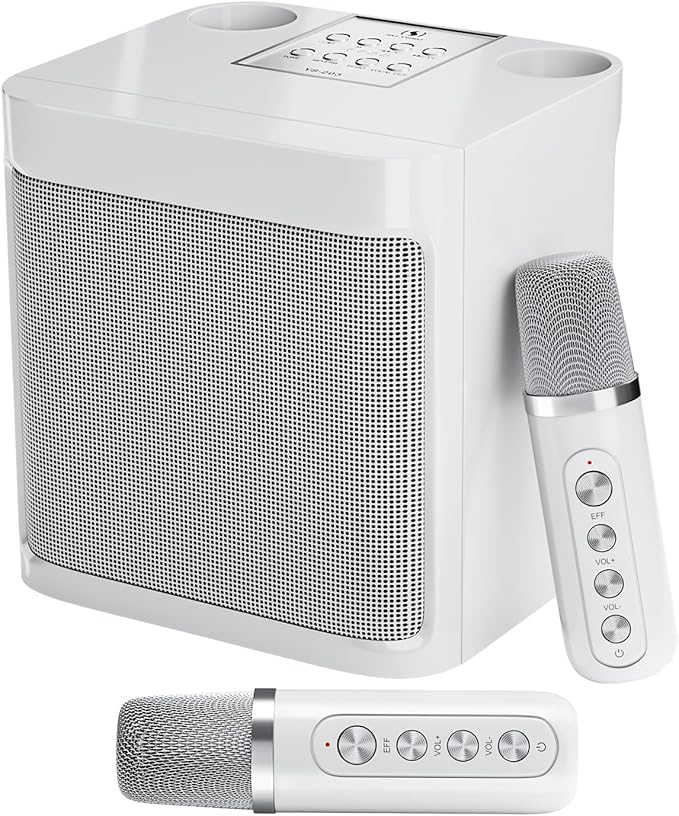Karaoke Machine for Adults and Kids, Portable Bluetooth Karaoke Speaker with 2 Wireless Microphones for TV, Singing Karaoke for Home Party, Great Gifts for Boys and Girls-BubblyBeeBaby