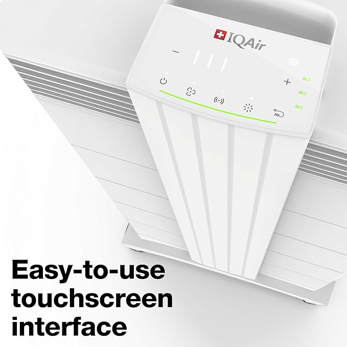 IQAir HealthPro Plus XE Air Purifier - Smart HyperHEPA Filtration for Large Rooms up to 1125 sq ft - Smoke, Viruses, Allergens, Asthma, Mold, Dust, Pets, Swiss Made, WiFi Enabled-BubblyBeeBaby