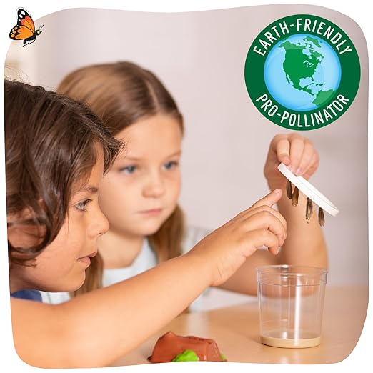 Insect Lore Cup of Caterpillars - 5 Live Painted Lady Caterpillars with Food - Refill for Butterfly Garden Kit - Stickers & Chrys-A-Lid Holding Log Included - STEM Learning Activity-BubblyBeeBaby