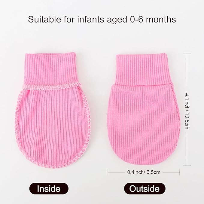 BQUBO 6 Pairs Newborn Baby Boys Girls Mittens 0-6 Months Unisex-Baby Infant Mittens Elastic No Scratch Wrist Gloves-BubblyBeeBaby