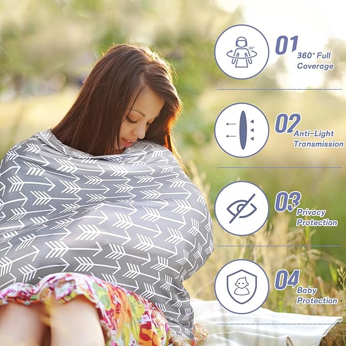 Yoofoss Nursing Cover Breastfeeding Scarf - Baby Car Seat Covers, Infant Stroller Cover, Carseat Canopy for Girls and Boys-BubblyBeeBaby