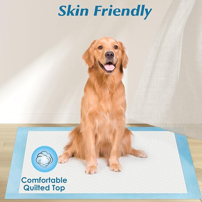 100 Count 22” x 22” Super Absorbency Disposable Underpads, Leakproof Quick Drying Disposable Pads for Baby, Puppy and Adults, Puppy Pads, Cat Pee Pads for Dogs, Potty Puppy Training Pads-BubblyBeeBaby