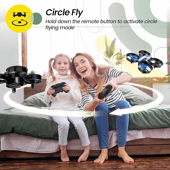 Holy Stone Mini Drone for Kids and Beginners RC Nano Quadcopter Indoor Small Helicopter Plane with Auto Hovering, 3D Flips, Headless Mode and 3 Batteries, Great Gift Toy for Boys and Girls, HS210 Blue-BubblyBeeBaby