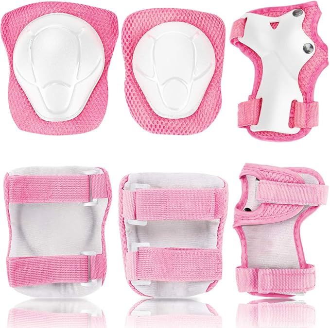 KAMUGO Kids Bike Helmet, Toddler Helmet for Ages 2-8 Boys Girls with Sports Protective Gear Set Knee Elbow Wrist Pads for Skateboard Cycling Scooter Rollerblading-BubblyBeeBaby