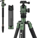 Fotopro 68" Camera Tripod for DSLR, Heavy Duty Compact Travel Tripod with Ball Head, Detachable Monopod with Quick Release Plate and Bag, Load up to 12KG/26.5lbs, Green