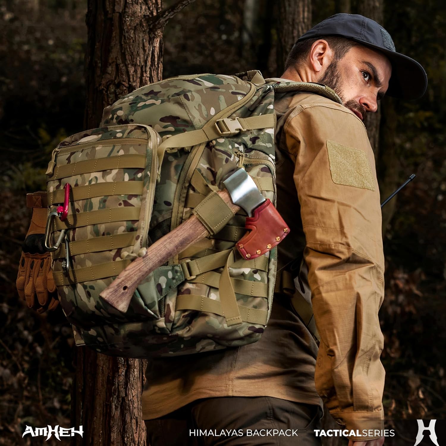 52L Tactical Backpack Military Molle Assault Pack - 3 Day Bugout Survival Rucksack, Hydration Compatible,Camo