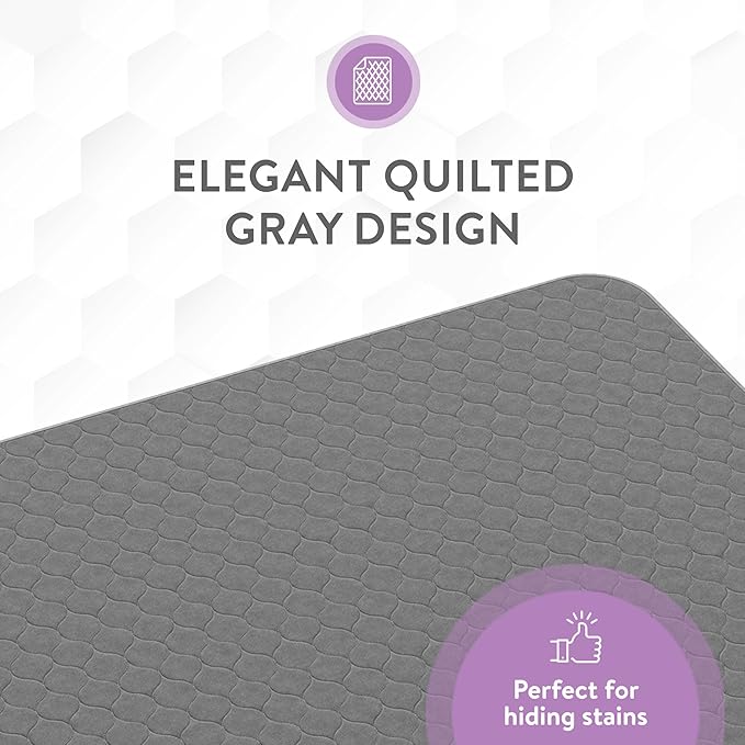 Inspire Underpads | Stain Hiding Gray Reusable Incontinence Bed Pads | Waterproof Mattress Pad | for Adults Babies and Dogs (34 X 52)-BubblyBeeBaby