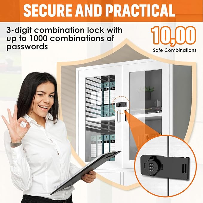 Keyless Cabinet Lock with Combination, Locker Code Lock with 3-Digit Combination, Security Door Lock for Drawers, Lockers, Bifold Doors, Small Doors, Closets, Refrigerators (Black-1pc)-BubblyBeeBaby