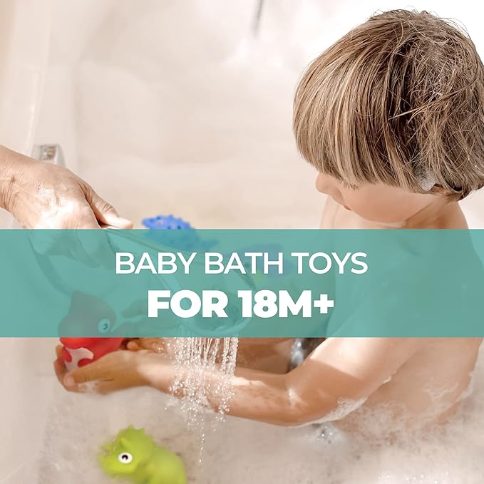 Hely Cancy Infant Bath Toys for 18 Months - No Hole Animal Bathtub Toys, Baby Bath Tub Toys-BubblyBeeBaby