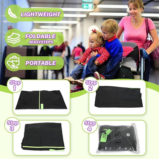 Car Seat Travel Bag for Airplane: Carseat Bags for Air Travel, Waterproof Durable Carrier Cover for Infant & Toddler Car Seats,Portable Carseat Cover with Shoulder Straps and 2 Luggage Tags-BubblyBeeBaby