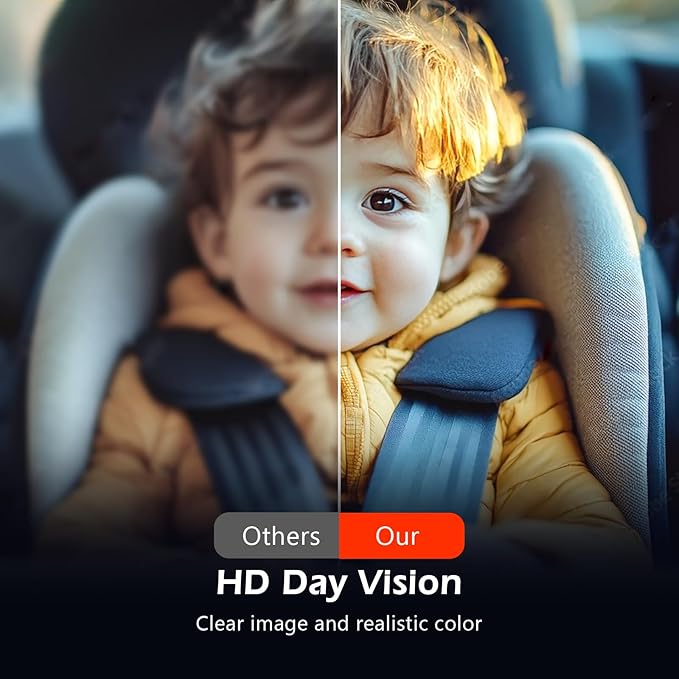Baby Car Camera,4.3" HD Infrared Night Vision Baby Car Mirror with 178° Wide View, Safety Rear Facing Car Set Camera for Infants Kids Toddlers-BubblyBeeBaby