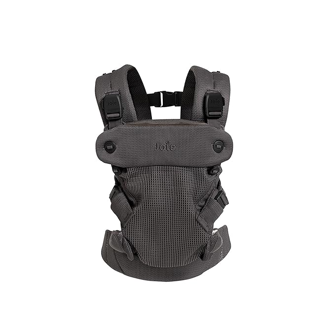 Joie Savvy Air 4-in-1 Mesh Baby Carrier – Breathable, Ergonomic Baby Carrier with 4 Carry Positions, Cooling Mesh Fabric, Padded Straps, and Lumbar Support (Cinder)-BubblyBeeBaby