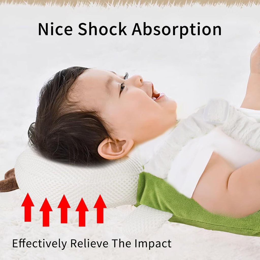 Baby Head Protector Backpack,Toddler Head Protector Padded Backpack Elasticated Carrier Wear,Breathable Polyester Mesh, Lightweight, Suitable for Summer(Turtle)