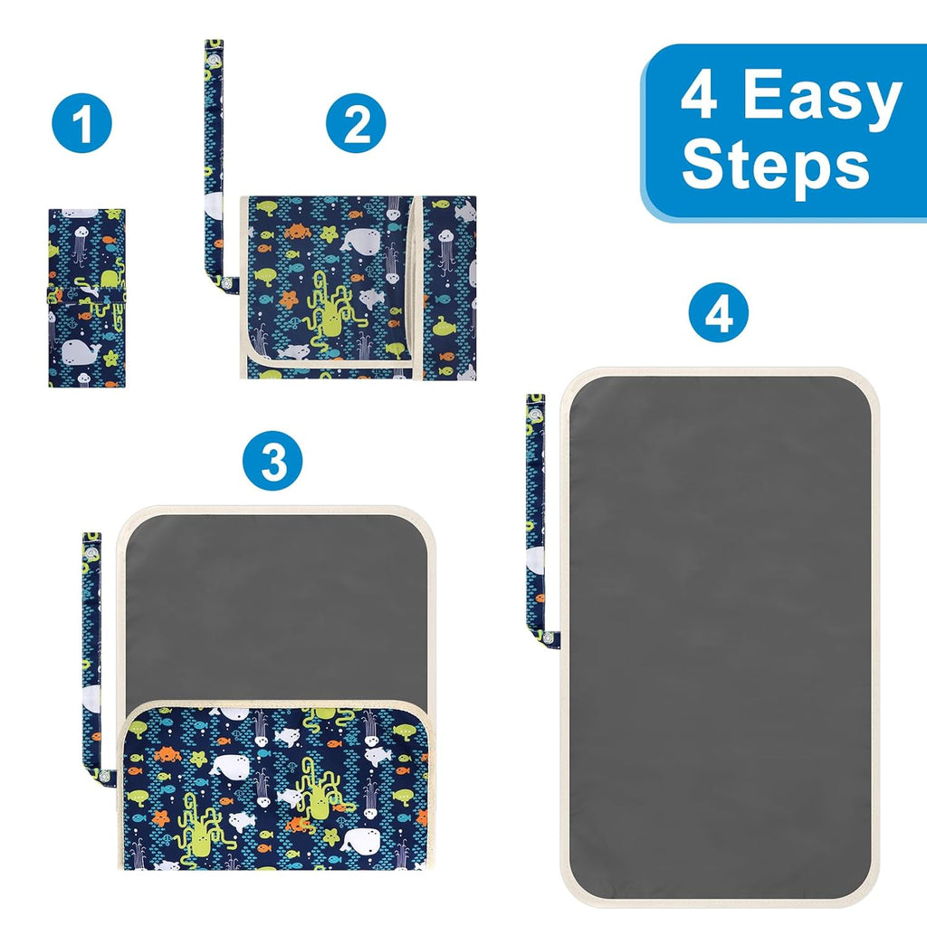 Accmor Portable Diaper Changing Pad, Waterproof Foldable Baby Changing Mat for Travel, Baby Essentials Shower Registry Gifts