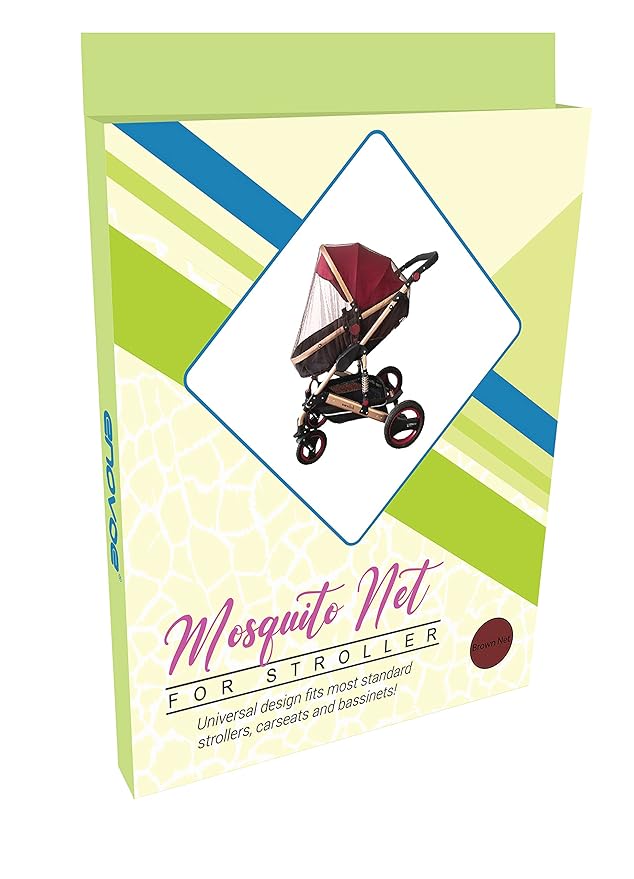 Enovoe Baby Mosquito Net for Stroller - Durable Cover for Cribs, Bassinets, Playards, Brown-BubblyBeeBaby