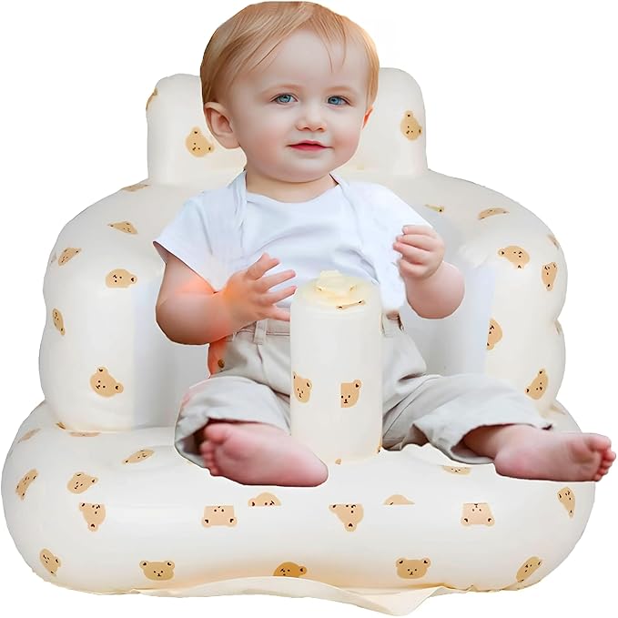 Inflatable Seat for Toddlers 3-36 Months, Built-in Air Pump, Summer Support Seat for Sitting Up, Shower Floor Seater-BubblyBeeBaby