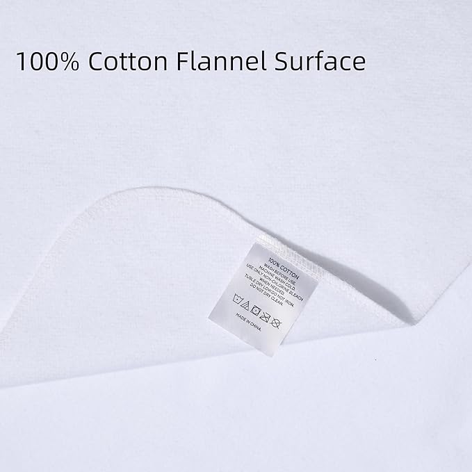 2 Pack Waterproof Crib Mattress Protector Pad, 34" x 54", Washable, Reusable Flannel Protector Pad for Baby, Toddler, Elders and Pets-BubblyBeeBaby