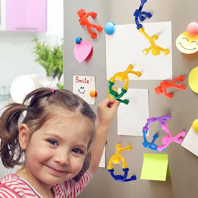 12 PCS Magnetic Travel Toys for Kids, Creative, Portable and Educational, Magnetic-People-Magnet-Men: Cute Robot & Funny Magnets, Small Fidget Toys for Classroom Prizes, Easter Egg Stuffers, Office-BubblyBeeBaby