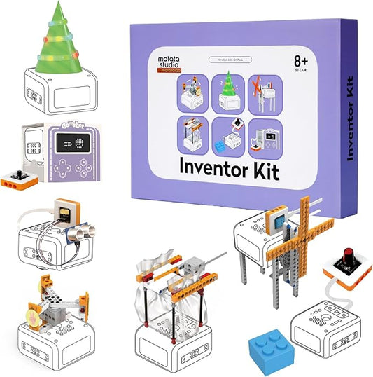 Inventor Kit for VinciBot Coding Robot, Electronic STEM Kit with programmable Module to Learn Programmable Electronic Projects for School Classroom Kids Ages 8+-BubblyBeeBaby
