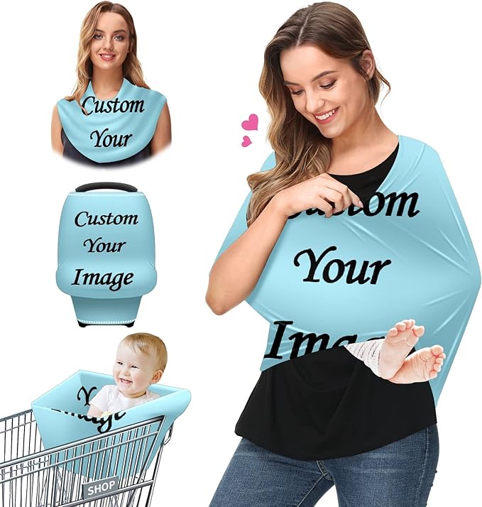 Baby Car Seat Stroller Cover Nursing Cover New Mom Breastfeeding Scarf Soft Stretchy Infant Carrier Cover Car Canopy Coverage-BubblyBeeBaby