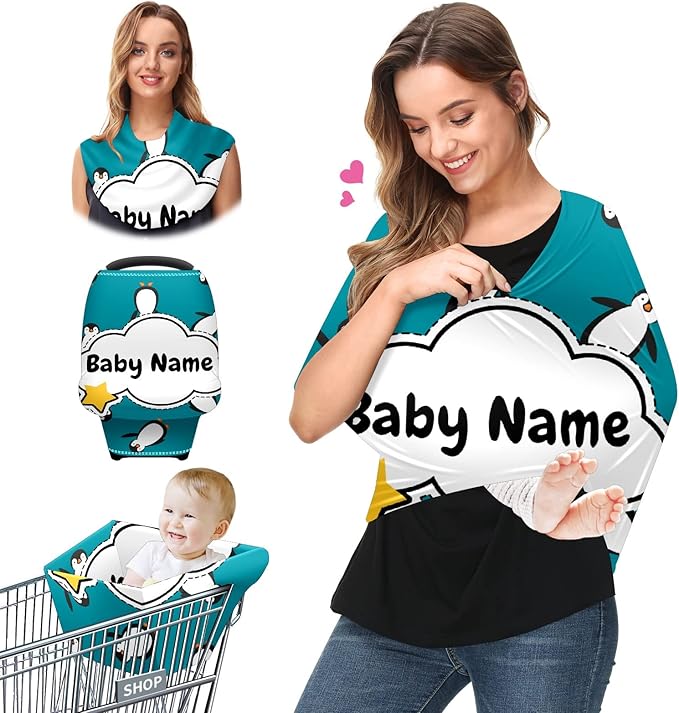 Baby Car Seat Stroller Cover Nursing Cover New Mom Breastfeeding Scarf Soft Stretchy Infant Carrier Cover Car Canopy Coverage-BubblyBeeBaby