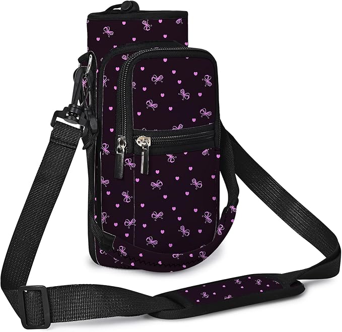icolor Water Bottle Carrier Bag with Strap 25/32/40 oz Crossbody Bottle Holder with Phone Pocket Sling Sleeve Insulated Neoprene Water Bottle Pouch for Walking Travelling-BubblyBeeBaby