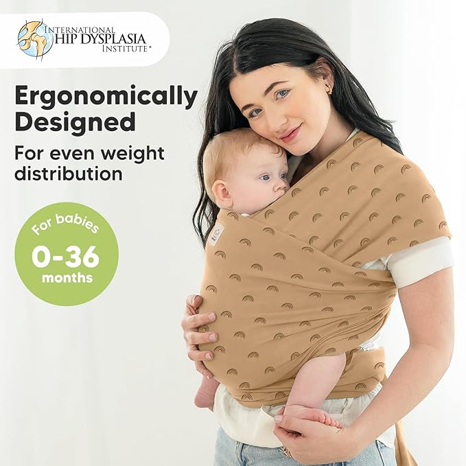 KeaBabies Baby Wrap Carrier - All in 1 Original Baby Carrier Newborn to Toddler Sling, Easy to Wear, Hands Free Bonding, Lightweight, Breathable Infant Wraps (Rainbow)-BubblyBeeBaby