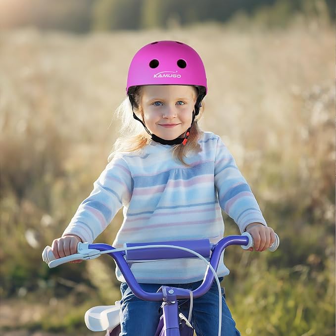 KAMUGO Kids Bike Helmet,Toddler Helmet Adjustable Kids Bicycle Helmet Girls Or Boys Ages 2-8/8-14 Years Old Multi-Sports for Cycling Skateboard Scooter-BubblyBeeBaby