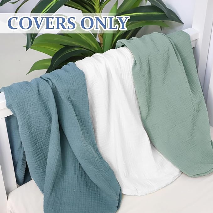 Hooyax Muslin Baby Lounger Cover Soft Organic Cotton Slipcover Fits Newborn Lounger for Baby Boys and Girls (White)-BubblyBeeBaby