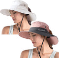 ZOORON Women's Ponytail Safari Sun Hat,Wide Brim UV Protection Outdoor Bucket Hat,Foldable Beach Summer Fishing Hat