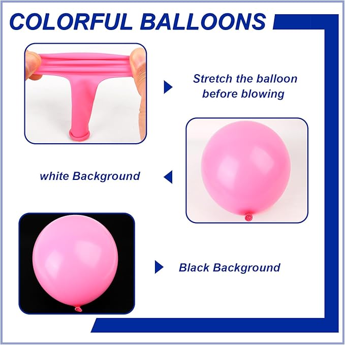 140pcs Dark Pink Round Balloons Different Sizes 18 12 10 5 Inch Latex Balloons for Arch Decoration Party Balloon Kit for Graduation Birthday Party Wedding Balloon Baby Shower Decoration-BubblyBeeBaby
