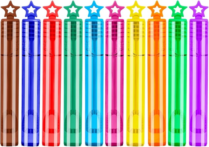120 Pack 10 Colors Bulk Bubble Wands,Party Favors Bubbles Wand for Kids,Perfect for Wedding,Summer Outdoor Toys,Goody Bags Stuffer Bubbles,Carnival Prize,Birthday-BubblyBeeBaby