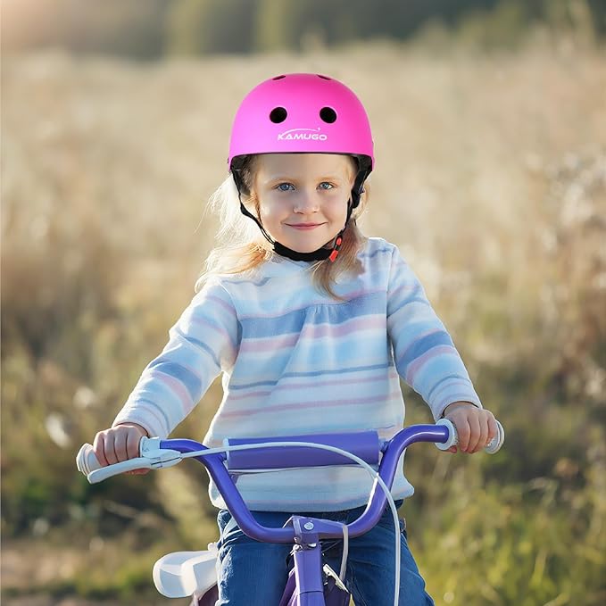 KAMUGO Kids Bike Helmet,Toddler Helmet Adjustable Kids Bicycle Helmet Girls Or Boys Ages 2-8/8-14 Years Old Multi-Sports for Cycling Skateboard Scooter-BubblyBeeBaby