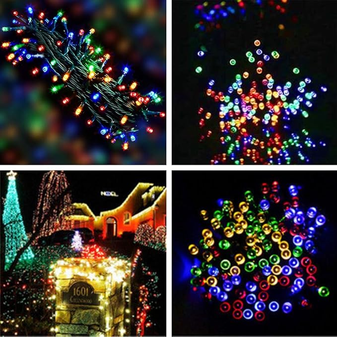 HOME LIGHTING 66ft Christmas Decorative Mini Lights, 200 LED Green Wire Fairy Starry String Lights Plug in, 8 Lighting Modes, for Indoor Outdoor Xmas Tree Wedding Party Decoration (Multicolor)-BubblyBeeBaby