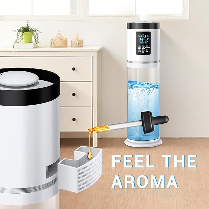 2.1 Gal Humidifiers for Bedroom Large Room, 4 Levels Cool Mist Humidifier with Clear Tank, 7 Color Lights Essential Oil Diffuser with 16H Timer, Top Fill Air Humidifier for Home Plants Office-BubblyBeeBaby