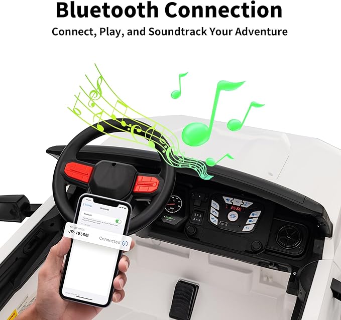 24V 10Ah Ride on Toy for Big Kids, 4WD 2 Seater Electric SUV Kids Car to Drive w/Remote Control, 4x200W Motors - White-BubblyBeeBaby