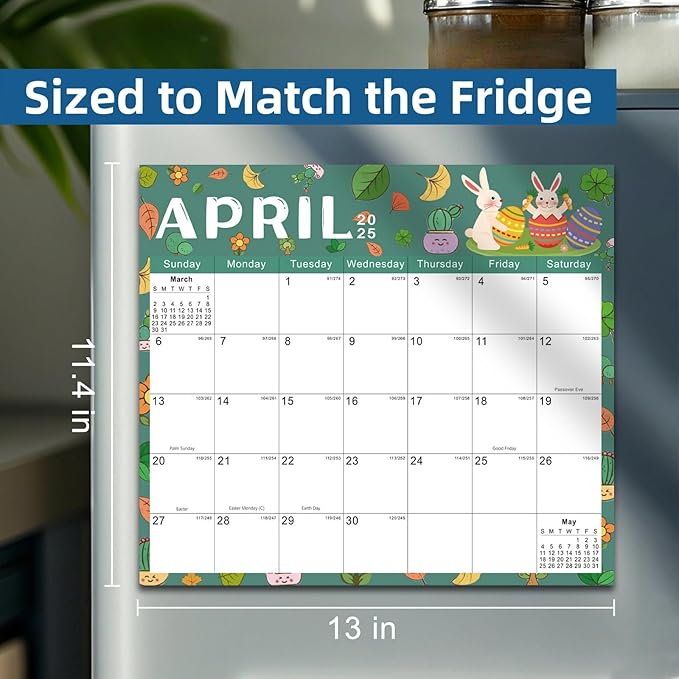 2025-2026 Magnetic Fridge Calendar 18 Monthly Magnetic Calendar for Refrigerator 2025-2026 Wall Calendar Planner Runs from February 2025 Until July 2026 Easy Organizing Markers Tearable (Festive)-BubblyBeeBaby