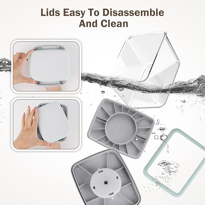 12 Pcs Pop Food Storage Containers Airtight Food Storage Containers Set with Lids Kitchen Pantry Organization and Storage, 3.4Qt, 2.8Qt, 2.1Qt, 1.2Qt-BubblyBeeBaby