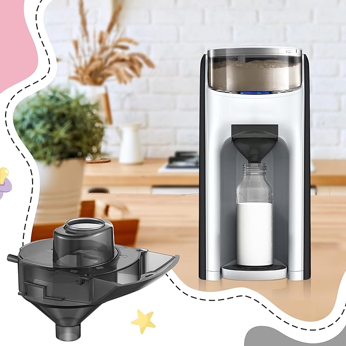 2 Sets Replacement Funnel Compatible with Baby Brezza Replacement Parts Funnel and Cover Baby Formula Dispenser, Grey-BubblyBeeBaby