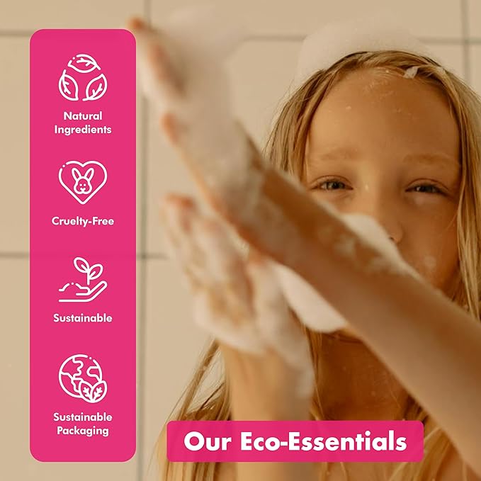 Hydrolyzed Oat Protein + Squalane Shampoo Bar for Girls - 4.5oz - For all Hair Types - Gentle on sensitive Eyes & Scalp - Natural, Tear-Free, Sulfate & Paraben-Free - Made in USA - 4.5oz-BubblyBeeBaby