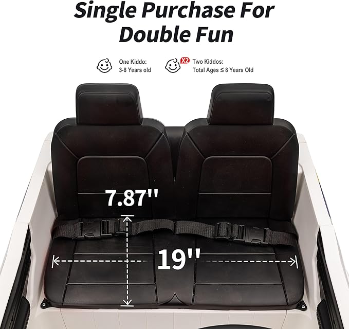 24V 10Ah Electric Police SUV Car Ride-On Toy for Big Kids, 4WD 2-Seater w/Parental Remote Control, 5Mph Max Speed - White-BubblyBeeBaby