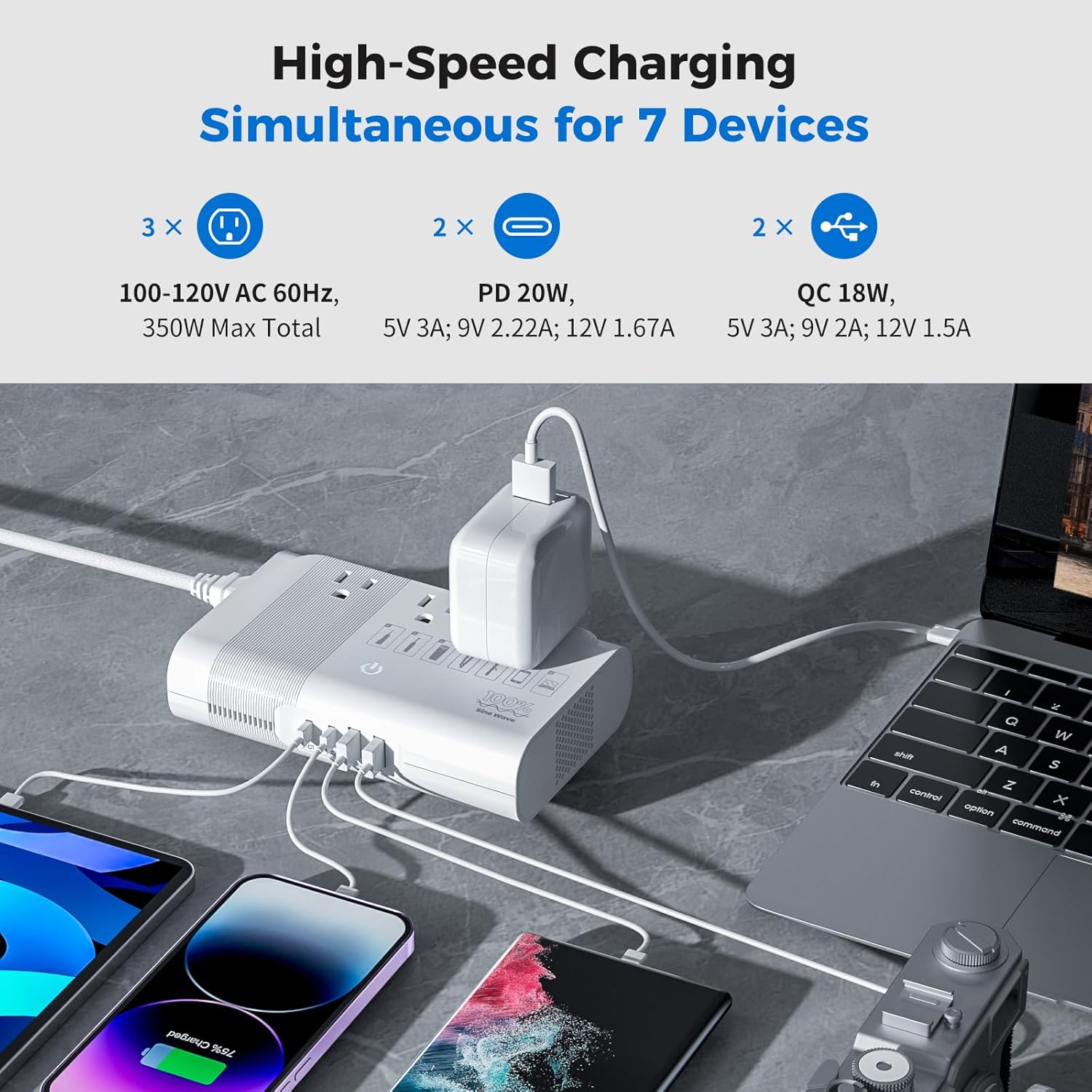 [Game-Changer] DOACE 500W Max 220V to 110V Converter, 50Hz to 60Hz Voltage Converter for European Travel, 100% Pure Sine Wave Power Converter US to Europe for CPAP Hair Straightener Laptop Cell Phone