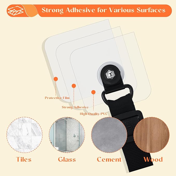 2 Pack TV Safety Straps Adjustable, Adhesive Anti-Tip Furniture Anchor for Flat Screen, TV and Furniture Safety Straps for Baby Proofing, Black-BubblyBeeBaby