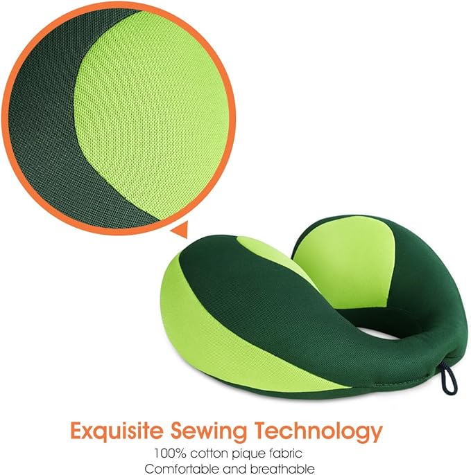 INFANZIA Kids Chin Supporting Travel Neck Pillow, Helps Support Head and Neck, Comfortably Designed for Head, Neck, and Chin Support - Gifts for Toddler/Child/Kids, Green-BubblyBeeBaby