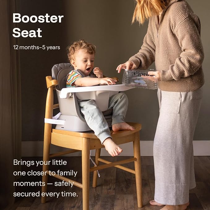 HARPPA 6 in 1 Baby High Chair, Convertible Infant Feeding Chair for Babies & Toddlers Table, Dining Booster Seat with Removable Tray, Grey-BubblyBeeBaby