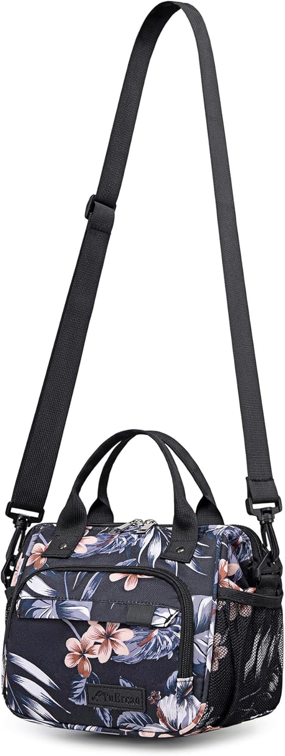 Hibiscus Small Lunch Bag Lightweight Insulated Lunch Box for Women Work Portable Soft Cooler for Picnic Travel Road Trips, Loncheras para Mujer