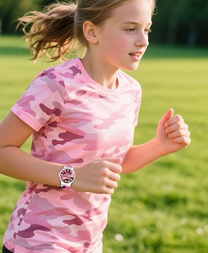 Kids Analog Watch Boys Girls, 30M Waterproof, Sports Watch for Boys, Easy to Read Children's Thin Dial Wrist Watches with Soft Band, for Ages 5-15 Kids Great Birthday Gifts Christmas Day-BubblyBeeBaby