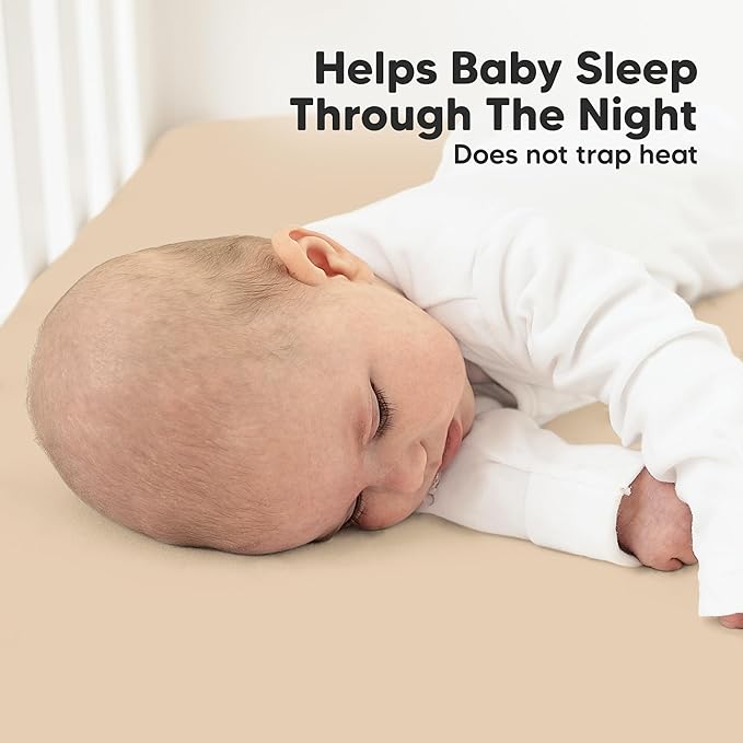 KeaBabies 2-Pack Organic Crib Sheets for Boys, Girls - 52x28 Fitted Crib Mattress Sheet Neutral, Breathable Jersey Cotton Cover for Baby Bed, Toddler Mattress, Soft & Cute Prints (Rust)-BubblyBeeBaby