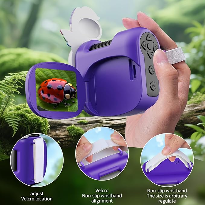 1600X Handheld Microscope for Kids 2" IPS Screen Kit Mini Pocket Digital Microscopes STEM Science with Slides Photo Video Rechargeable Portable Scope Gift for Ages 6-12 (Purple)-BubblyBeeBaby
