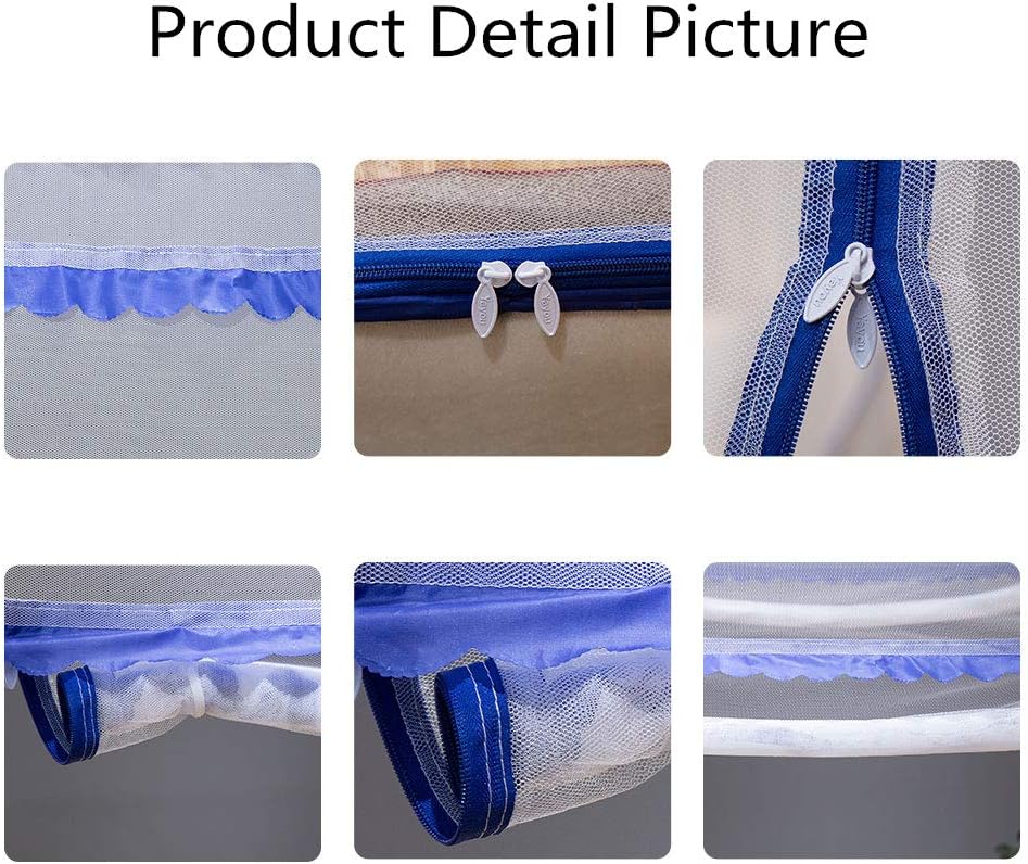 Pop-up Mosquito net Double Bed,L75xW47xH55in, Double Door Zip Portable Tent Travel Mosquito net Free-Standing use one Compartment to Install Suitable for Bedroom no Hooks no Chemicals.L190*W120*H140CM